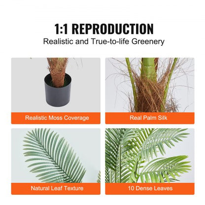 Artificial Palm Tree, 1.2 Meters Tall Artificial Plant, Safe PE Material and Tip-over Protection Easy Care Plant, Lifelike Green Artificial Plant for Home Office, Warehouse Decoration Indoor Outdoor | EU