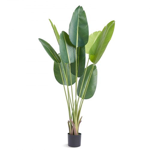 Artificial Birds Of Paradise Tree, 5 FT Tall Faux Plant, PE Material & Anti-Tip Tilt Protection Low-Maintenance Plant, Lifelike Green Fake Tree for Home Office Warehouse Decor Indoor Outdoor