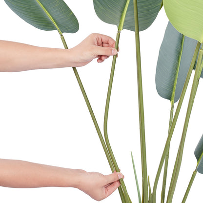Artificial Birds of Paradise, 1.5m Tall Artificial Plant, PE Material and Tip-over Protection, Low Maintenance Plant, Lifelike Green Fake Tree for Home Office Warehouse Decor Indoor Outdoor