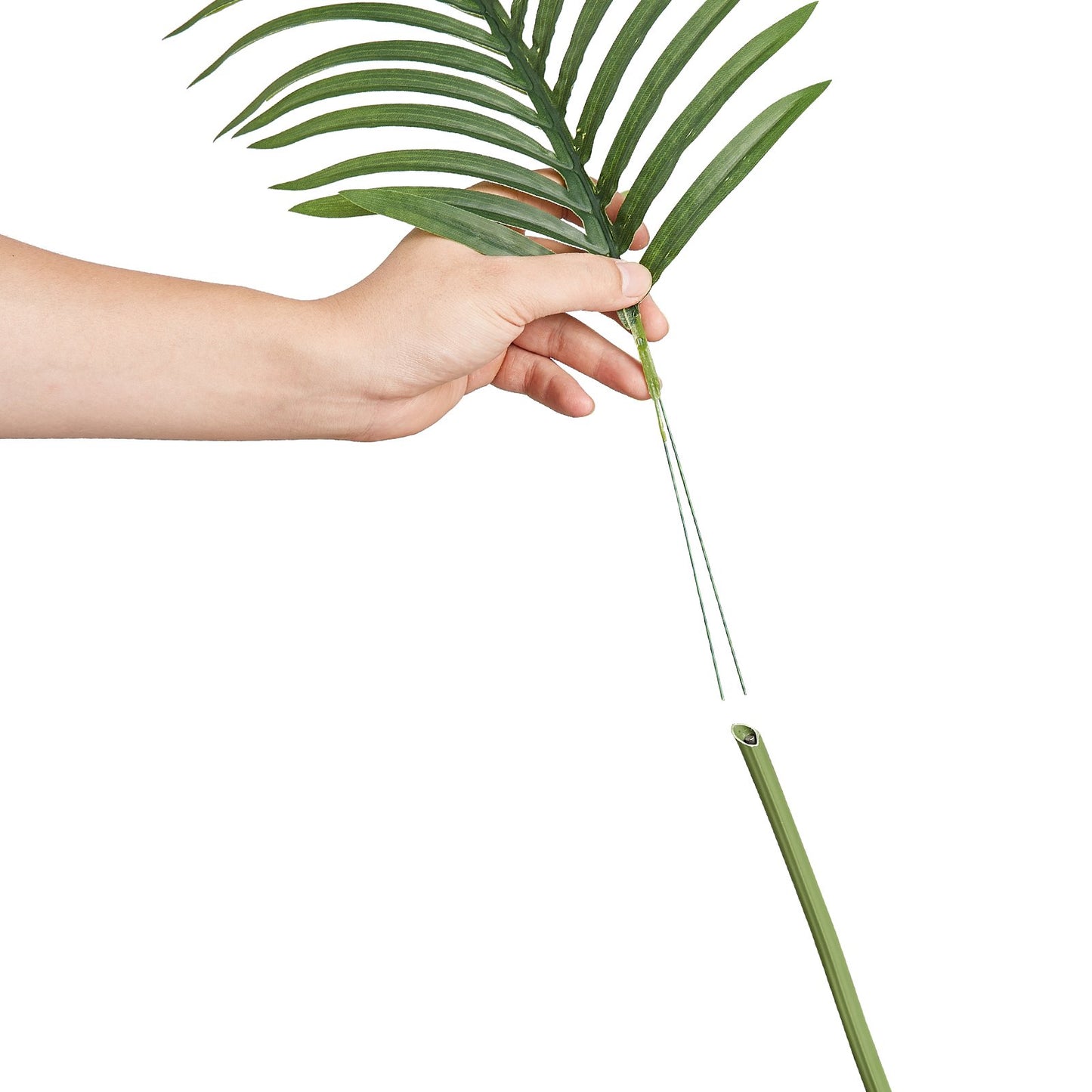 Artificial Golden Cane Palm, 2m Tall Artificial Plant, PE Material and Tipover Protection Low Maintenance Plant, Lifelike Green Fake Tree for Home Office Warehouse Decor Indoor Outdoor