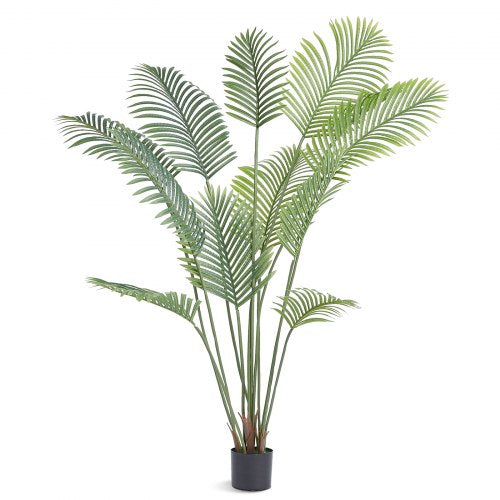 Artificial Palm Tree, 6 FT Tall Faux Plant, Secure PE Material & Anti-Tip Tilt Protection Low-Maintenance Plant, Lifelike Green Fake Tree for Home Office Warehouse Decor Indoor Outdoor