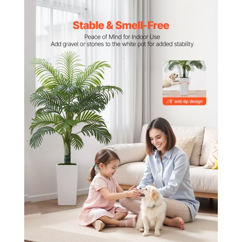 1524 mm künstliche Areca-Palme mit weißem Topf für den Innenbereich | EU