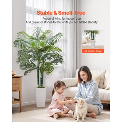 1829 mm Künstliche Arecapalme Kunstpflanze mit weißem Topf für den Innenbereich | EU