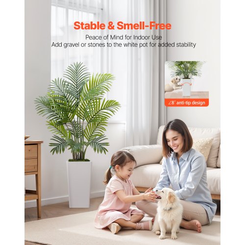 1219 mm 2-pack konstgjorda Areca-palmer med vit kruka för inomhusbruk |  EU