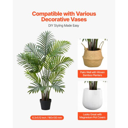 1219 mm 2-pack konstgjorda Areca-palmer med vit kruka för inomhusbruk |  EU