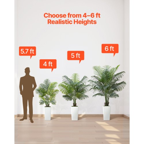 1829 mm artificial Areca palm in pot for home office | EU