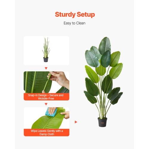 1829 mm Artificial Bird of Paradise Tree Artificial Plant with Pot Indoor | EU