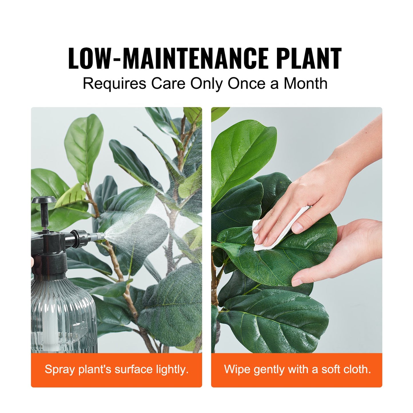 Artificial Fiddle Leaf Fig Tree, 4 FT, Safe PE Material &amp; Tip-over Protection Low Maintenance Humid Plant, Lifelike Green Fake Potted Tree for Home Office Warehouse Decor Indoor Outdoor