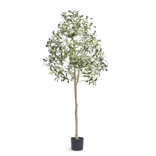 Artificial Olive Tree, 1.5m High Fake Plant, Safe PE Material and Tipover Protection Low Maintenance Plant, Lifelike Green Fake Potted Tree for Home Office Warehouse Decor Indoor Outdoor