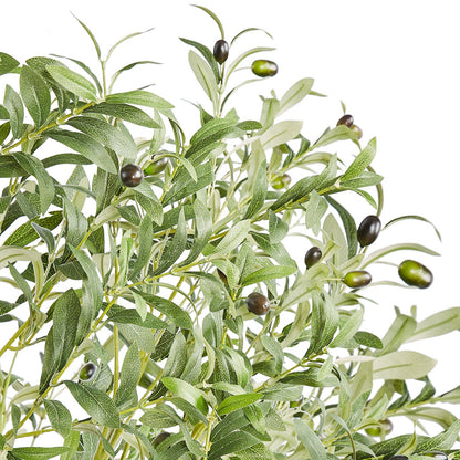 Artificial Olive Tree, 1.5m High Fake Plant, Safe PE Material and Tipover Protection Low Maintenance Plant, Lifelike Green Fake Potted Tree for Home Office Warehouse Decor Indoor Outdoor