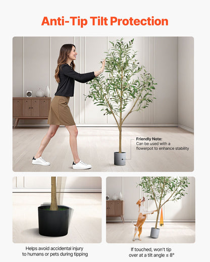 5FT Artificial Olive Tree with Black Pot, Tall Fake Tree with Natural Wood Trunk & Realistic Green Leaves and Fruits, Indoor Faux Plant for Home, Office, Living Room, Corner Decor