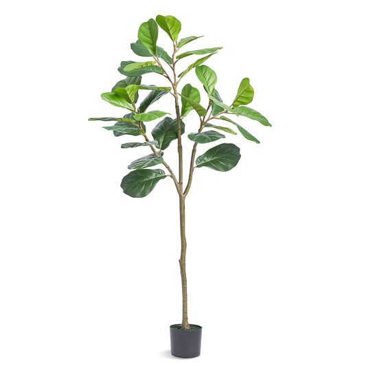Artificial Fiddle Leaf Fig Tree, 5 FT, Safe PE Material &amp; Tip-over Protection Low Maintenance Artificial Plant, Lifelike Green Fake Potted Tree for Home Office Warehouse Decor Indoor Outdoor
