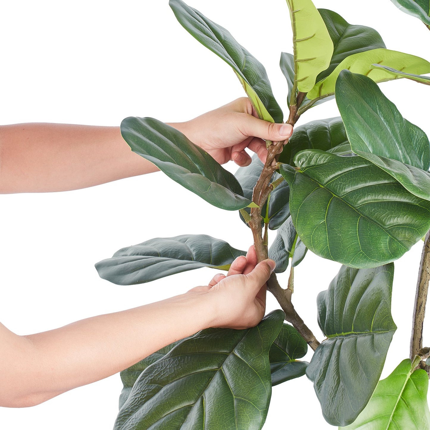 Artificial Fiddle Leaf Fig Tree, 5 FT, Safe PE Material &amp; Tip-over Protection Low Maintenance Artificial Plant, Lifelike Green Fake Potted Tree for Home Office Warehouse Decor Indoor Outdoor