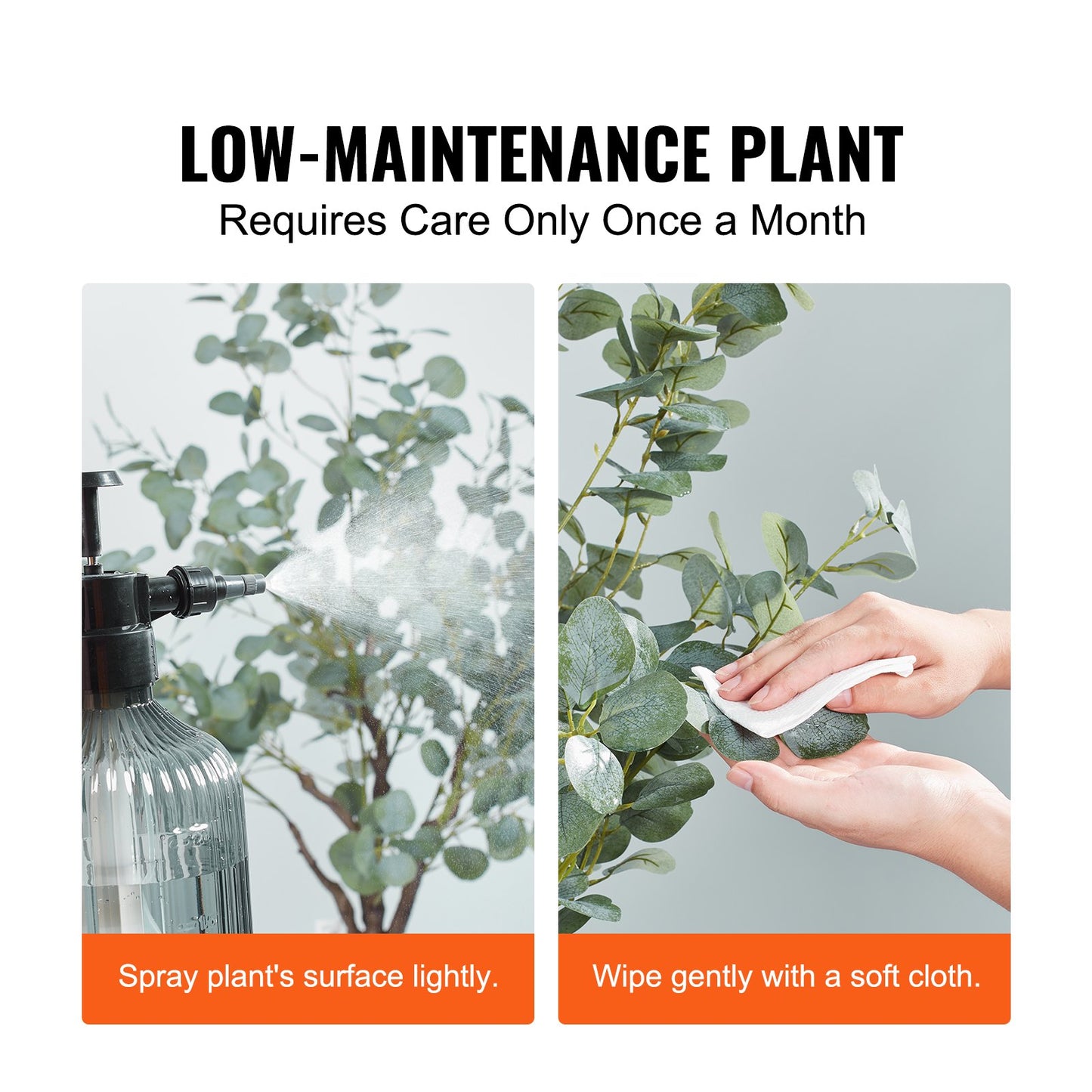 Artificial Eucalyptus Tree, 1.8m High Fake Plant, Safe PE Material and Tip-over Protection Low Maintenance Plant, Lifelike Green Fake Potted Tree for Home Office Decor Indoor Outdoor