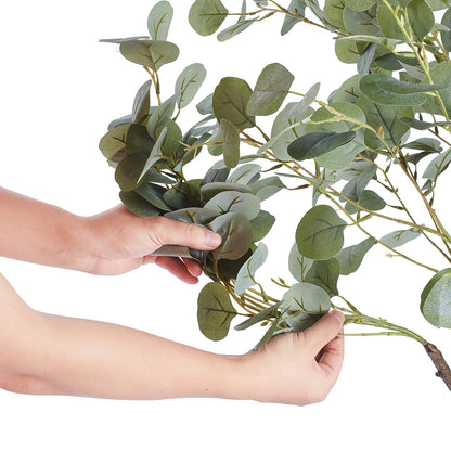 Artificial Eucalyptus Tree, 1.8m High Fake Plant, Safe PE Material and Tip-over Protection Low Maintenance Plant, Lifelike Green Fake Potted Tree for Home Office Decor Indoor Outdoor