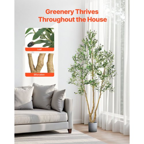 210 cm artificial olive tree tall artificial plant with pot for home office | EU