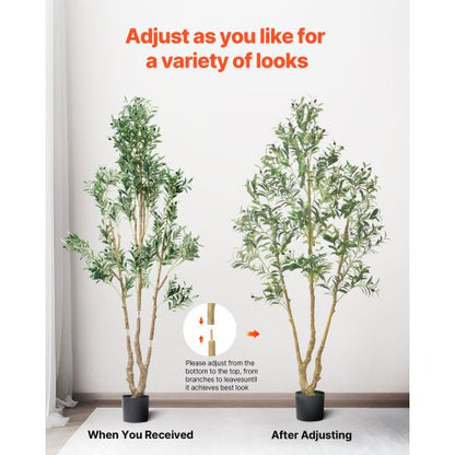 210 cm artificial olive tree tall artificial plant with pot for home office | EU