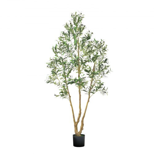 210 cm artificial olive tree tall artificial plant with pot for home office | EU
