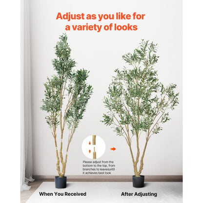 240 cm künstlicher Olivenbaum hoch Kunstpflanze mit Topf für Home Office | EU