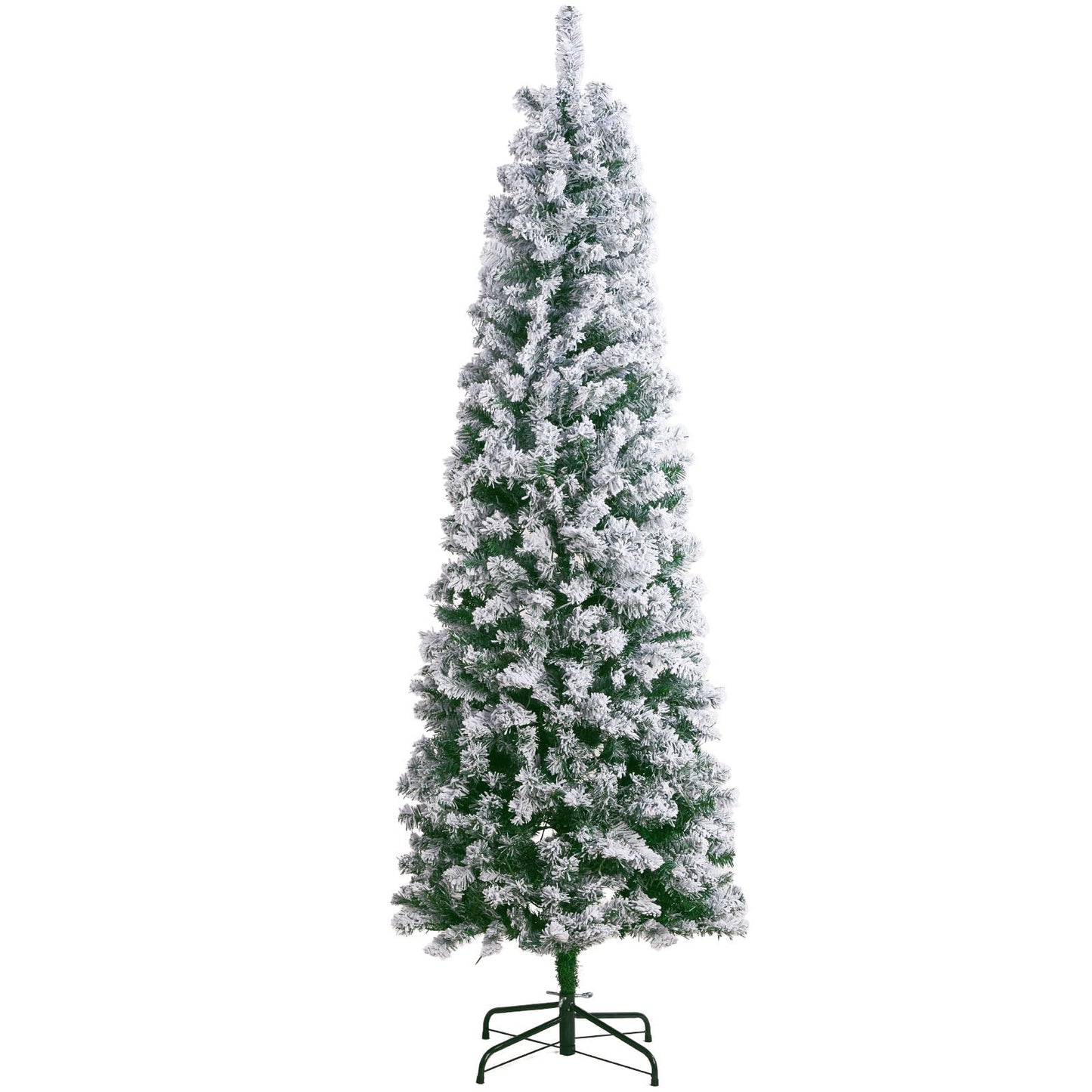 Christmas Tree 6.5 Feet Pre-Lighted Flocked Christmas Tree with 250 LED Lights 814 Tips