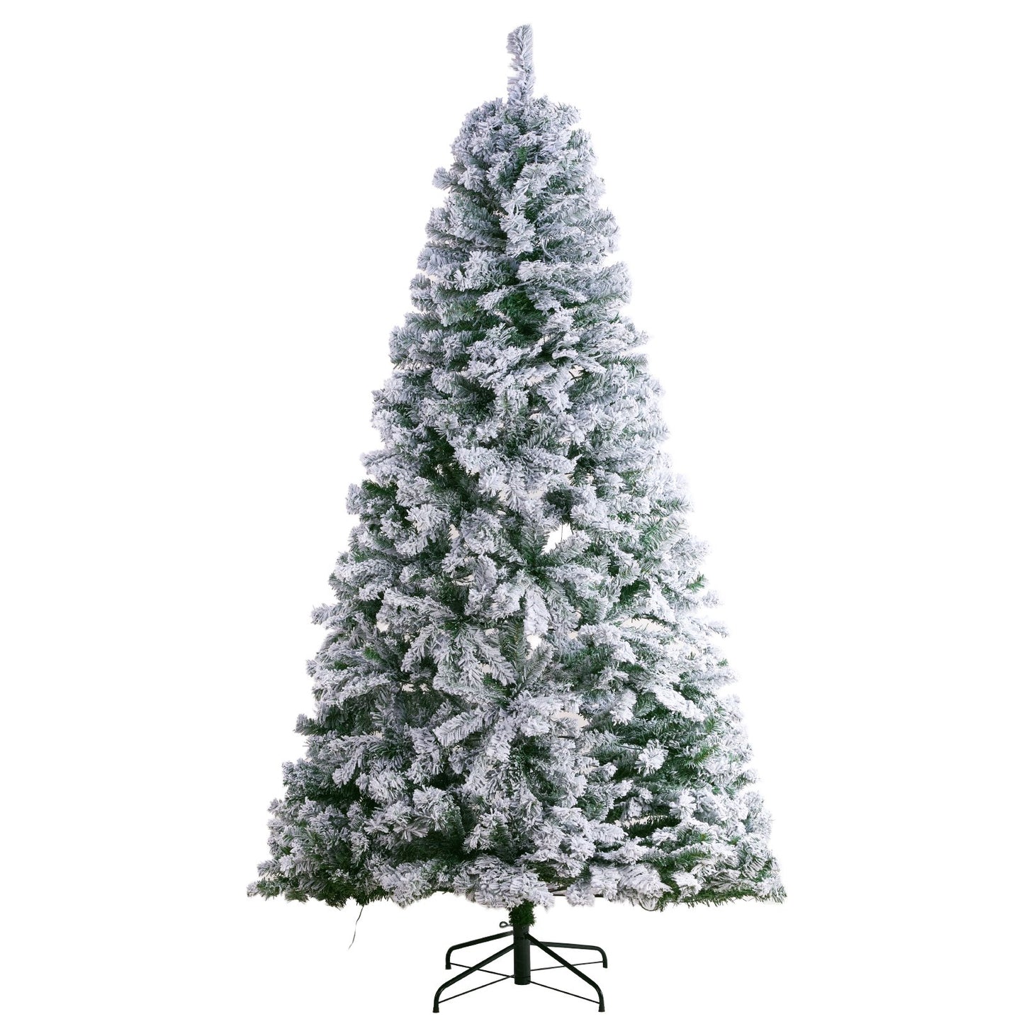 Christmas Tree 7.5 Feet Pre-Lighted Flocked Christmas Tree with 550 LED Lights 1346 Lace
