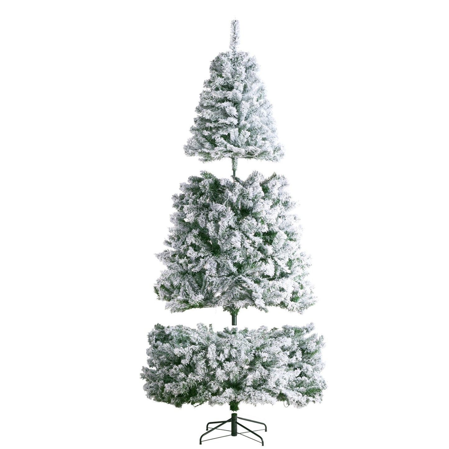Christmas Tree 7.5 Feet Pre-Lighted Flocked Christmas Tree with 550 LED Lights 1346 Lace
