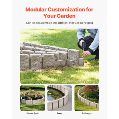 Landschaftseinfassung aus Kunststein, 120 x 23 cm, Rasenkante, lichtbeständig | EU