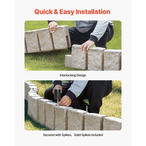 Landschaftseinfassung aus Kunststein, 120 x 23 cm, Rasenkante, lichtbeständig | EU