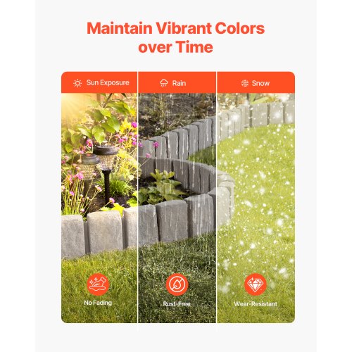 Landschaftseinfassung aus Kunststein, 120 x 23 cm, Rasenkante, lichtbeständig | EU