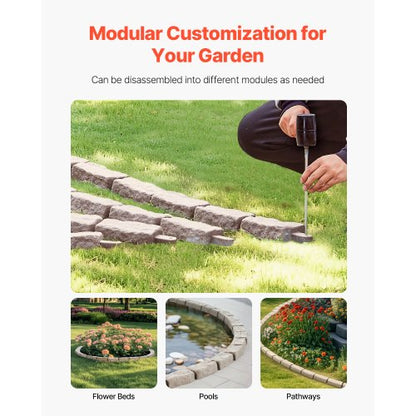 Fake Stone Landscape Edging 46.2 x 2.2 inch Lawn Edging, Fade Resistant | EU