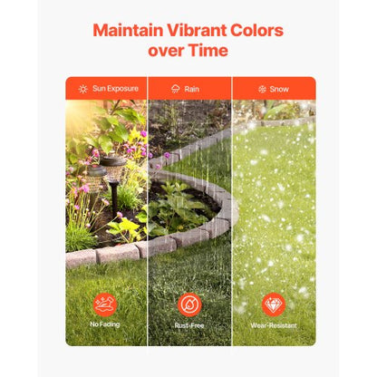 Faux Stone Landscape Edging 46.2 x 2.2 in Garden Lawn Edging for Walkway | EU