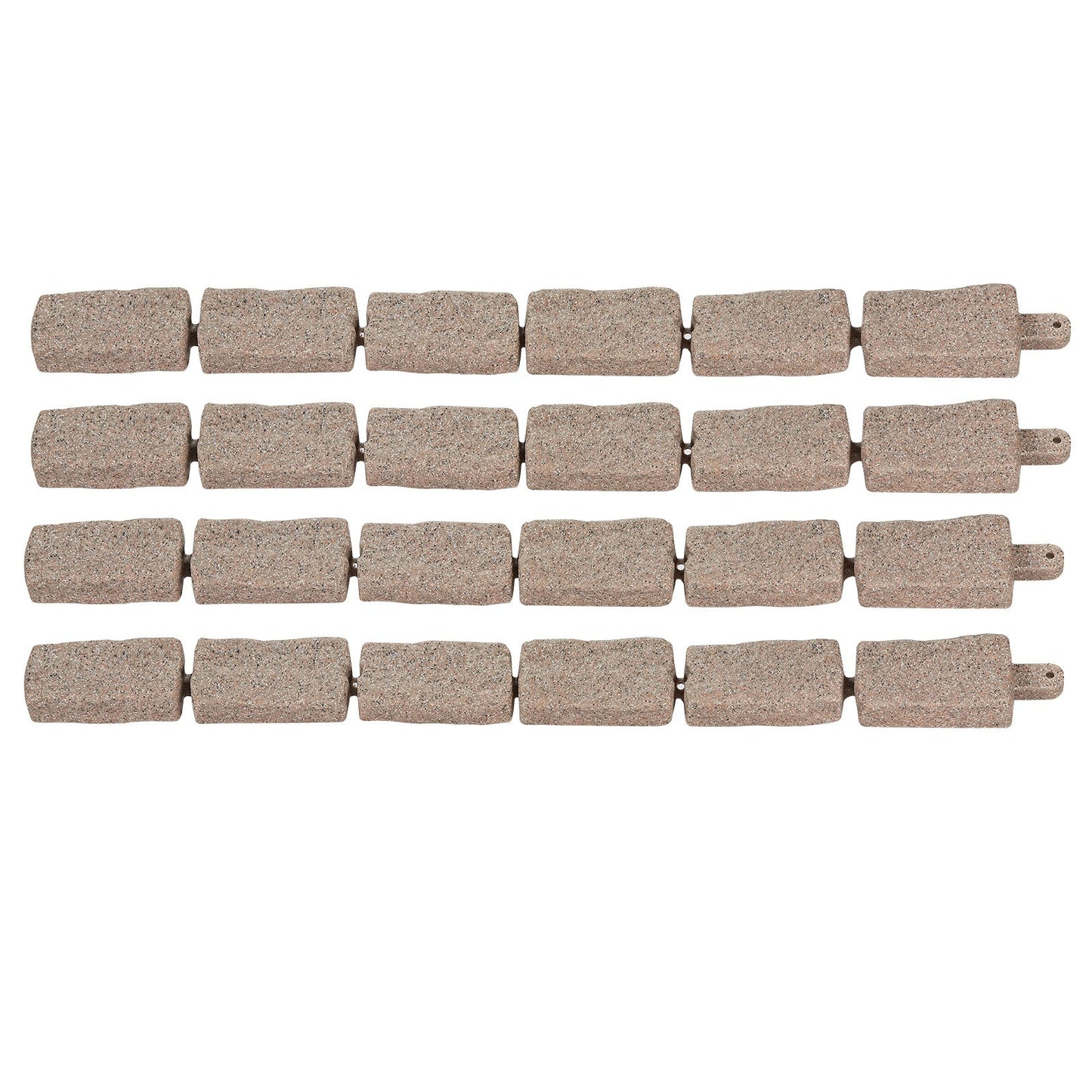 Faux Stone Landscape Edging, 46.4 x 2.2 in Realistic Lawn Edging, Flexible Brick-Sized Garden Edging Border with Anchoring Spikes, Fade-Resistant Yard Edging for Driveways Walkway Brown
