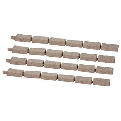Faux Stone Landscape Edging, 46.4 x 2.2 in Realistic Lawn Edging, Flexible Brick-Sized Garden Edging Border with Anchoring Spikes, Fade-Resistant Yard Edging for Driveways Walkway Brown