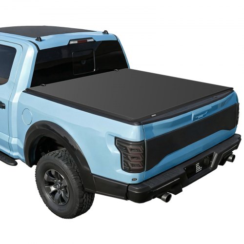 Soft Tri-Fold Truck Bed Tonneau Cover, Compatible with 2016-2023 Toyota Tacoma (Excl. Trail Edition) 5 ft (60.5 in) Bed with Track Rail System, Fleetside, Waterproof Folding Truck Tonneau Cover