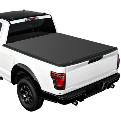 Soft Tri-Fold Truck Bed Tonneau Cover, Compatible with 2015-2025 Ford F-150 5.5 ft (67.1 in) Bed, Waterproof Soft Folding Truck Tonneau Cover with 3-Layer PVC and Aluminum Alloy Support Bar
