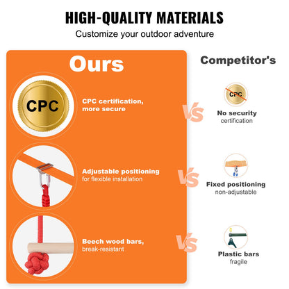 2x60 fot Ninja Warrior hinderbana för barn utomhus Slackline 14 hinder