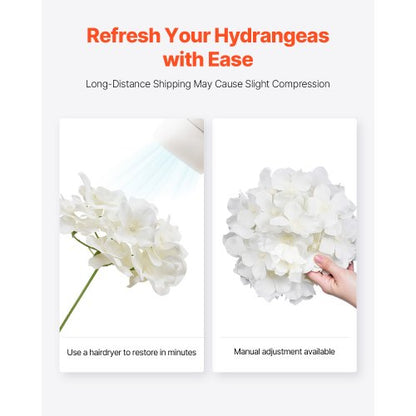 205 st konstgjorda sidenhortensiablommor 9,8 tum bukettarrangemang vita |  EU