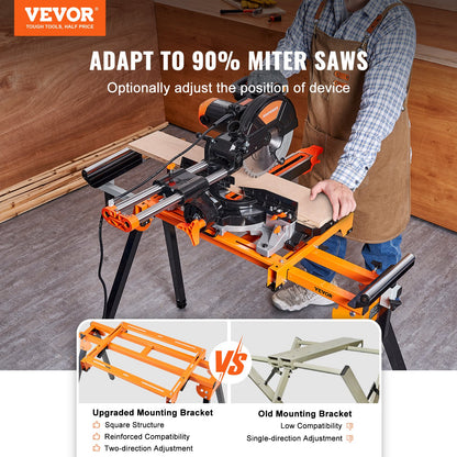 79-inch Miter Saw Stand with One-Piece Mounting Brackets Slide Rail 330lbs