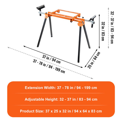 79-inch Miter Saw Stand with One-Piece Mounting Brackets Slide Rail 330lbs