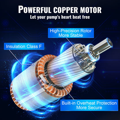 Deep Well Submersible Pump, 1HP 115V/60Hz, 37gpm Flow 207ft Head, with 33ft Electric Cord, 4" Stainless Steel Water Pump for Industrial, Irrigation&Home Use, IP68 Waterproof Grade