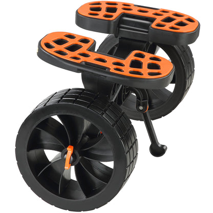 Hochleistungs-Kajakanhänger, 320 Pfund Tragkraft, Abnehmbarer Kanuanhängerwagen mit 10-Zoll-Vollreifen, verstellbaren Halterungen und rutschfestem Stützfuß, für Kajaks, Kanus, Paddleboards, Schwimmmatten, Jon-Boote