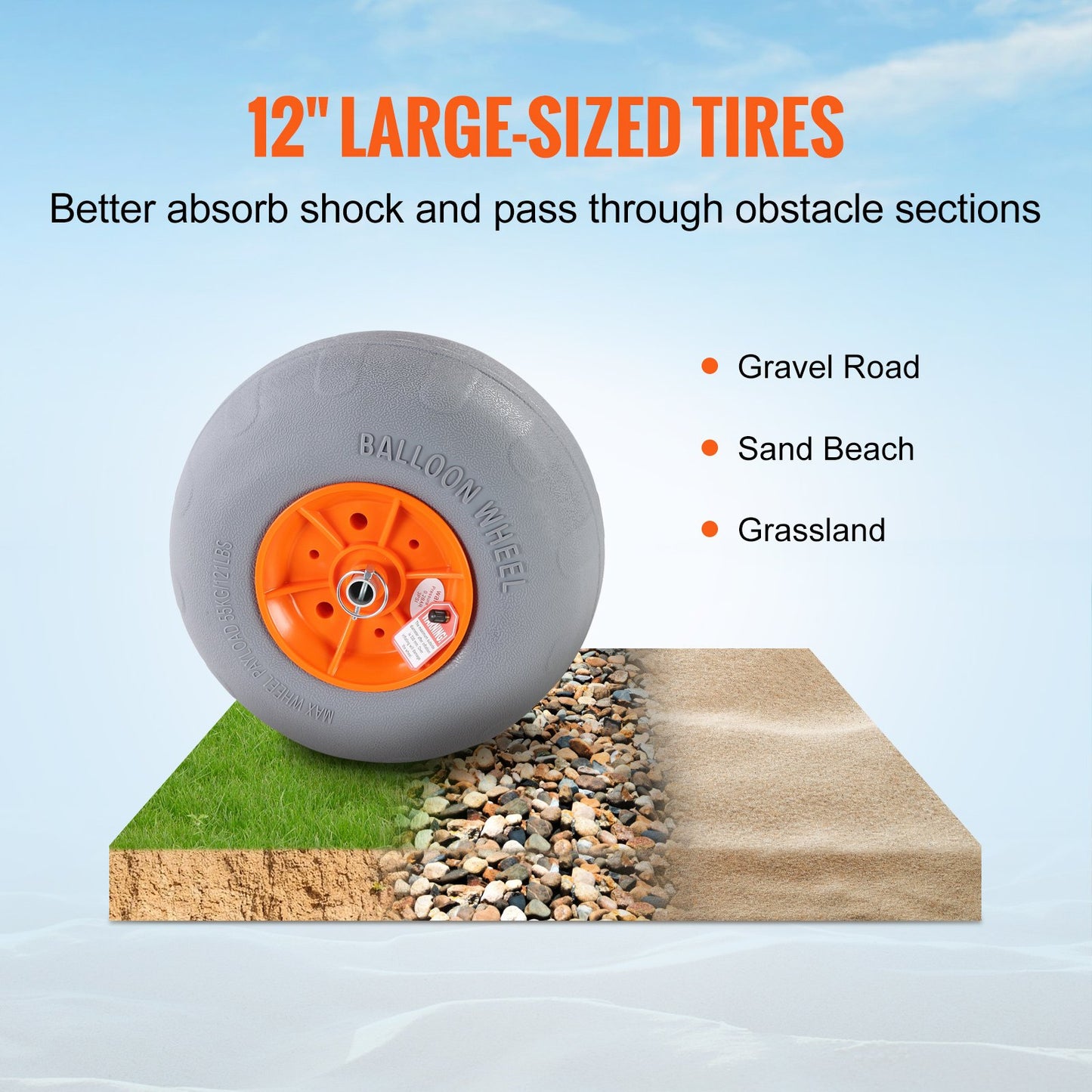 Heavy Duty Kayak Cart, Foldable Canoe Trolley Cart with 12'' Tires, Adjustable Width 6.69"-17.32",350 Lb Weight Capacity Kayak Trolley for Kayaks Canoes Paddleboards Float Mats Jon Boats