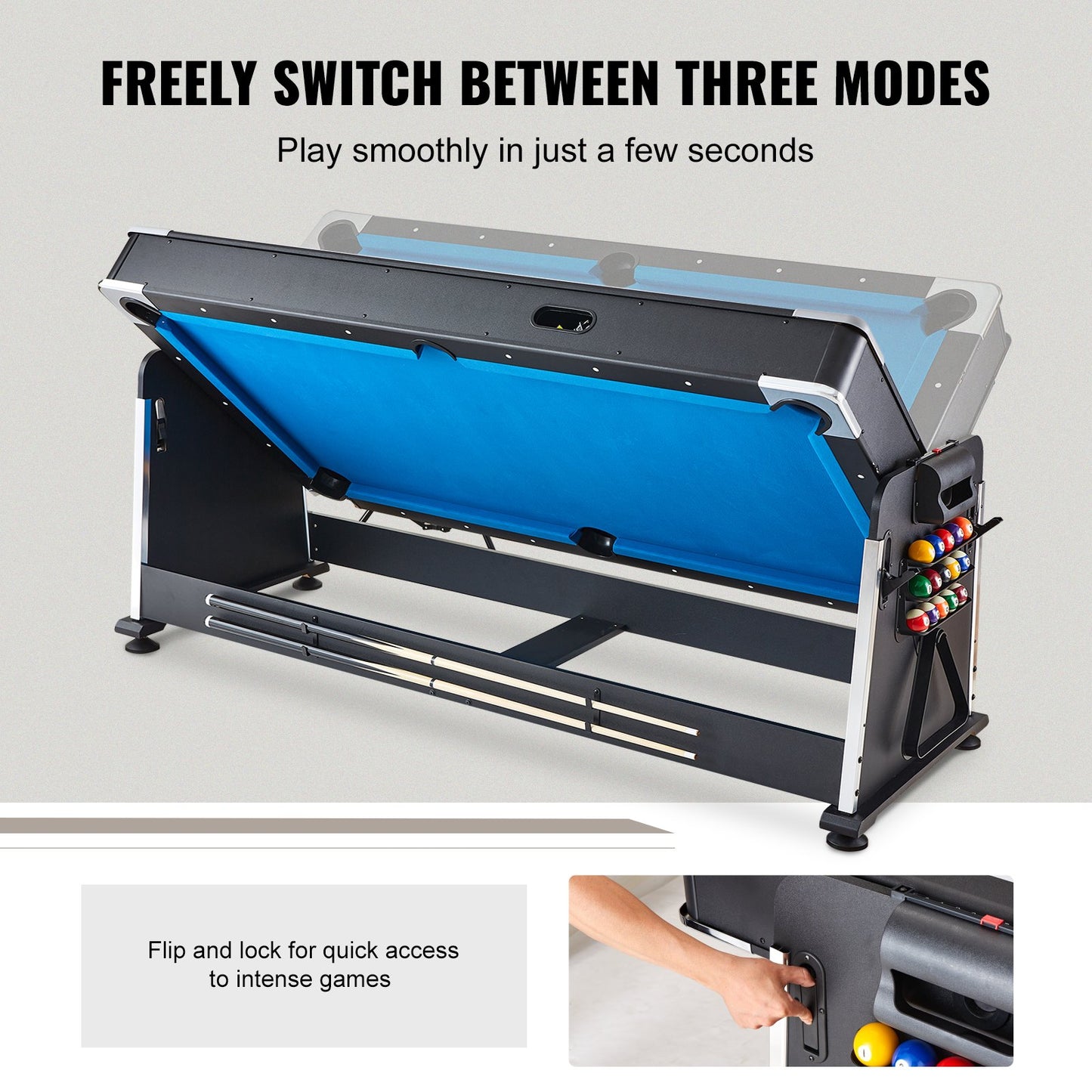 3-in-1 Rotierenden Swivel Multi Spiel Tisch Air Hockey Billard Tischtennis