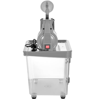 Gewerbliche Schneekegelmaschine 180 kg/h, Gewerbliche Schneeballmaschine 1450 U/min, Schneekegelmaschine mit isolierter Eisbox, Schneekegelmaschine aus PC-Material, Edelstahl, Silber