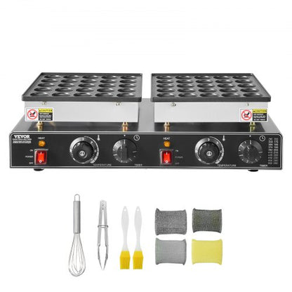 50pcs Mini Dutch Pancake Iron Commercial Dorayaki Baker Non-stick 1800W