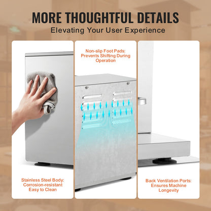 Milkshake Maker Machine 120W Elektrisk Milk Tea Shaker Rostfritt stål Kommersiell