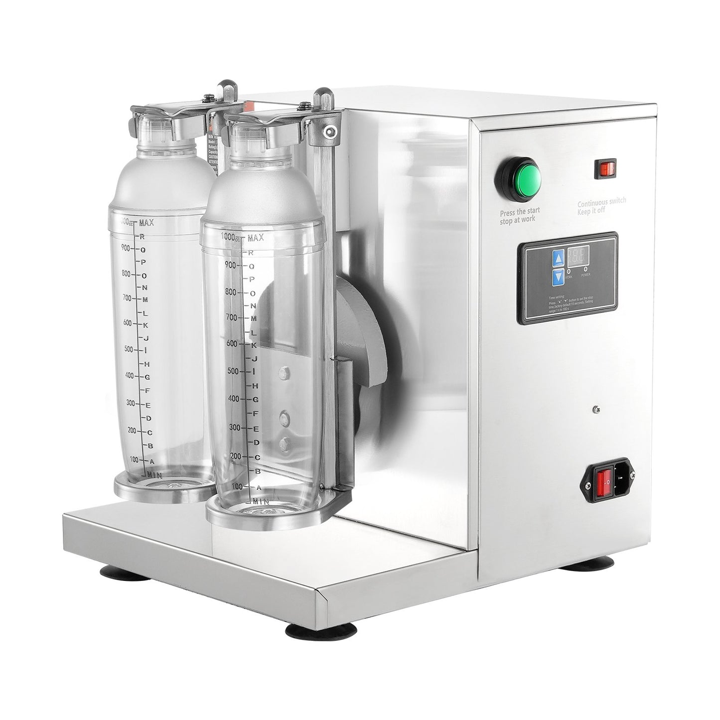 Milkshake Maker Machine 120W Elektrisk Milk Tea Shaker Rostfritt stål Kommersiell