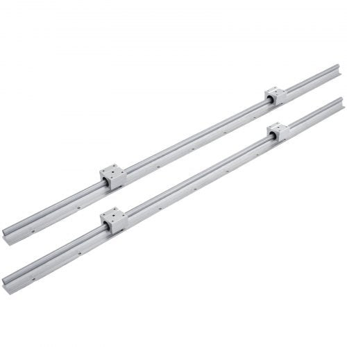 Linear Rail, 2PCS SBR12-1000mm, Linear Guide 2 PCS Linear Guide Rails, 4 PCS Square Type Carriage Bearing Blocks, CNC Rail Linear Rails and Bearings Kit, for Automated Machines and Equipments