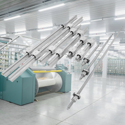 Linear Rail, Ballscrew x 3, RM1605-350mm 650mm 1050mm x 2 Linear Rail Support, 12 CNC Kit Linear Shaft Optical Axis