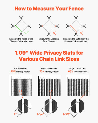 Maschendrahtzaun-Sichtschutzlamellen, doppelwandig, für 6 Fuß hohen Zaun, unteres Schloss